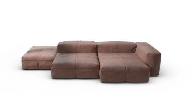 vetsak | Sofa Set 09 - The Island - Leather - Stone | Sofa Modulable | 7 Places | Sofa Island