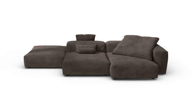 vetsak | Sofa Set 09 - The Island - Nub - Walnut | Sofa Modulable | 7 Places | Sofa Island