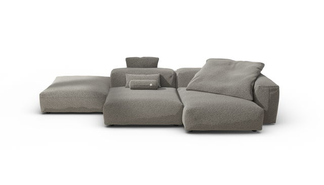 vetsak | Sofa Set 09 - The Island - Pebble - Platinum | Sofa Modulable | 7 Places | Sofa Island