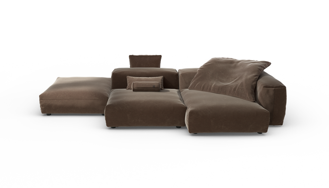 vetsak | Sofa Set 09 - The Island - Suave - Espresso | Sofa Modulable | 7 Places | Sofa Island