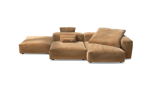vetsak | Sofa Set 09 - The Island - Cord Velour - Camel | Sofa Modulable | 7 Places | Sofa Island