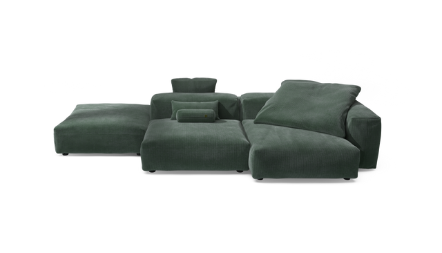 vetsak | Sofa Set 09 - The Island - Cord Velour - Hunter | Sofa Modulable | 7 Places | Sofa Island