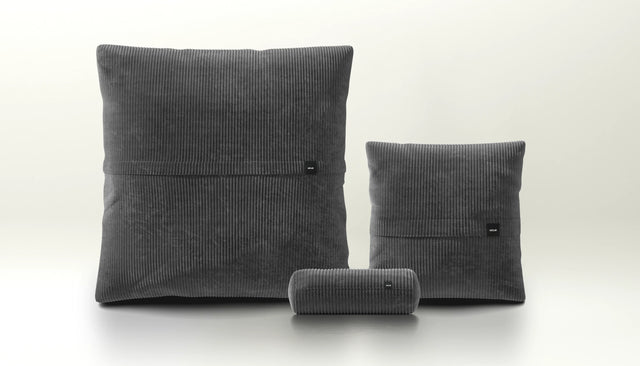 pillow set 2 - cord velour - dark grey