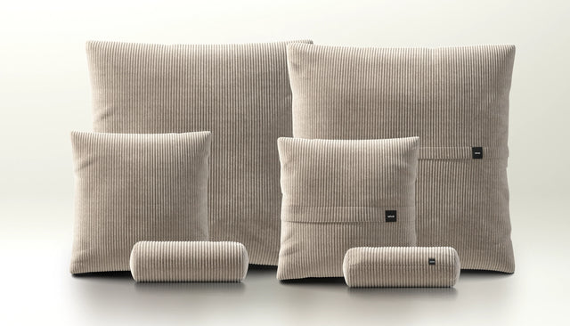 pillow set 3 - cord velour - platinum