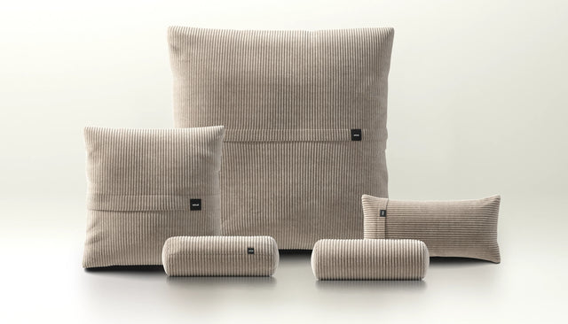 pillow set 4 - cord velour - platinum
