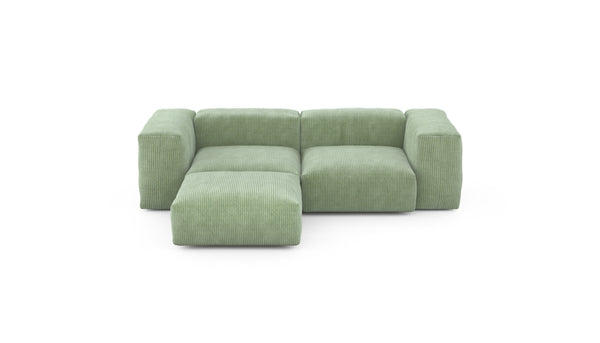 Preset three module chaise sofa - cord velours - duck egg - 230cm x 199cm
