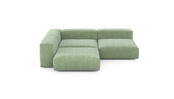 Preset three module corner sofa - cord velours - duck egg - 241cm x 241cm
