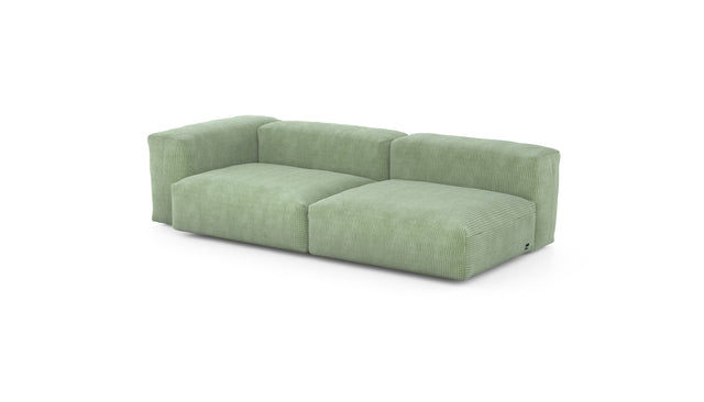 Preset two module chaise sofa - cord velours - duck egg - 241cm x 115cm