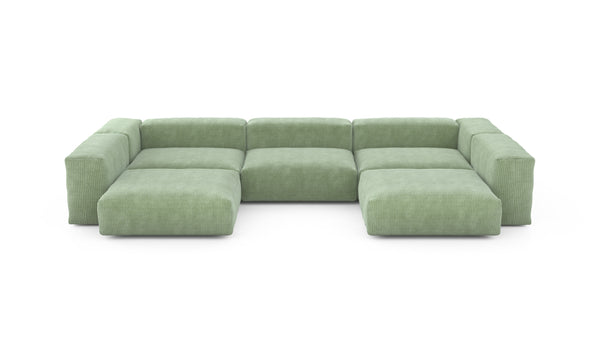 Preset u-shape sofa - cord velours - duck egg - 377cm x 220cm