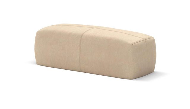 block armrest medium - leather - beige - 84cm x 25cm