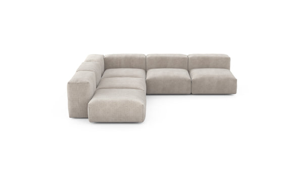 Preset five module corner sofa - cord velours - platinum - 283cm x 283cm