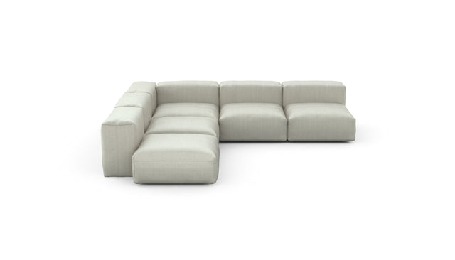 Preset five module corner sofa - herringbone - stone - 283cm x 283cm