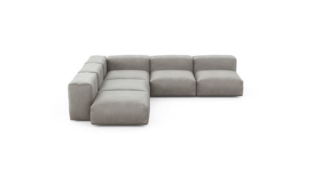 Preset five module corner sofa - velvet - light grey - 283cm x 283cm