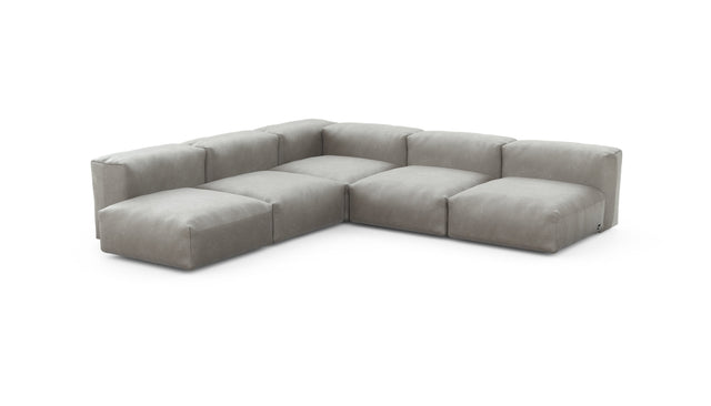 Preset five module corner sofa - velvet - light grey - 283cm x 283cm