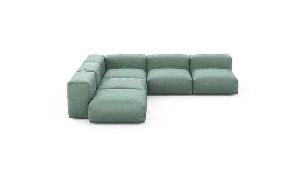 Preset five module corner sofa - velvet - mint - 283cm x 283cm