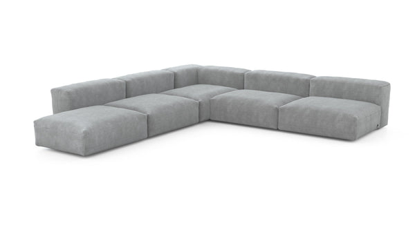 Preset five module corner sofa - cord velours - light grey - 325cm x 325cm