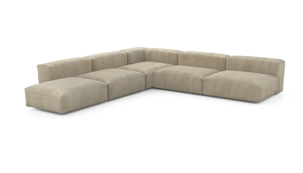 Preset five module corner sofa - cord velours - sand - 325cm x 325cm
