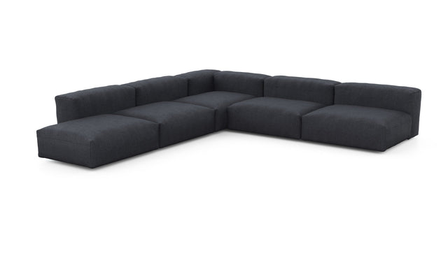 Preset five module corner sofa - herringbone - dark grey - 325cm x 325cm