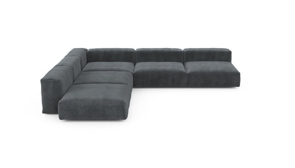 Preset five module corner sofa - cord velours - dark grey - 346cm x 346cm