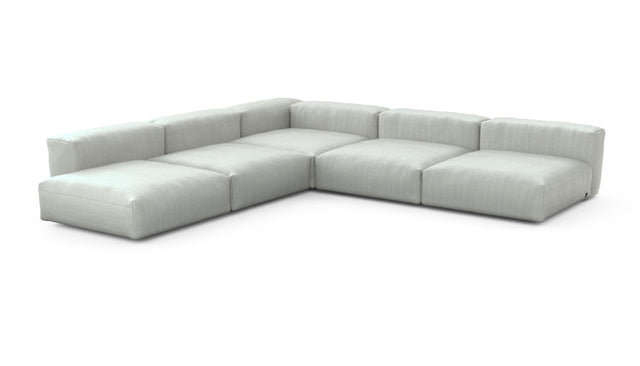 Preset five module corner sofa - herringbone - light grey - 346cm x 346cm