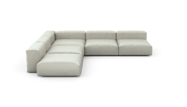 Preset five module corner sofa - herringbone - stone - 346cm x 346cm