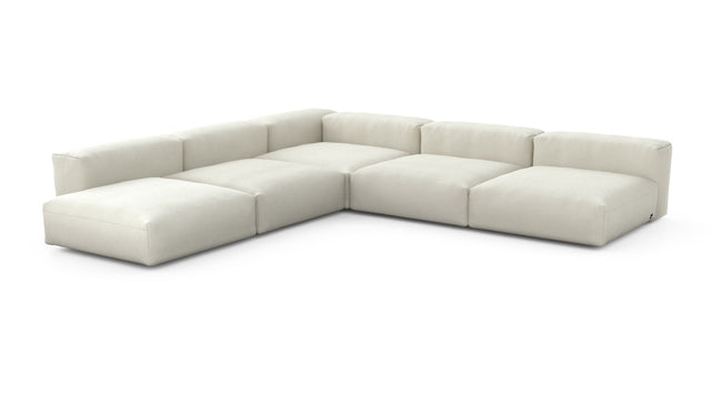 Preset five module corner sofa - linen - platinum - 346cm x 346cm