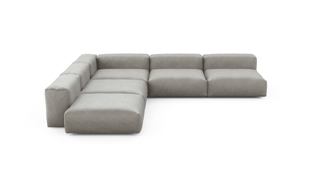 Preset five module corner sofa - velvet - light grey - 346cm x 346cm