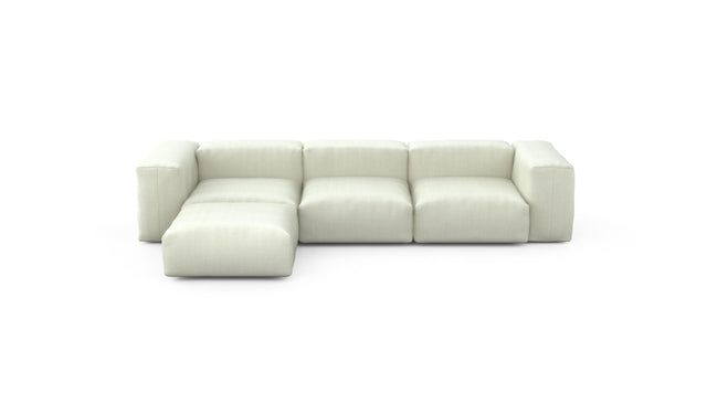 Preset four module chaise sofa - herringbone - beige - 314cm x 199cm