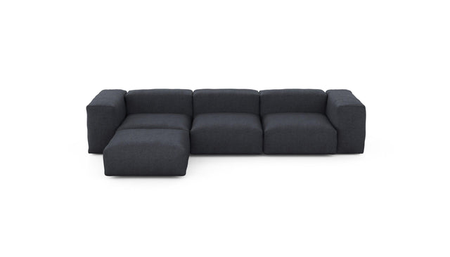 Preset four module chaise sofa - herringbone - dark grey - 314cm x 199cm