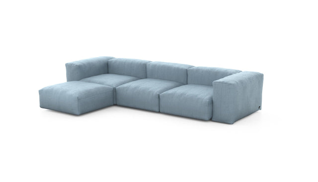 Preset four module chaise sofa - herringbone - light blue - 314cm x 199cm