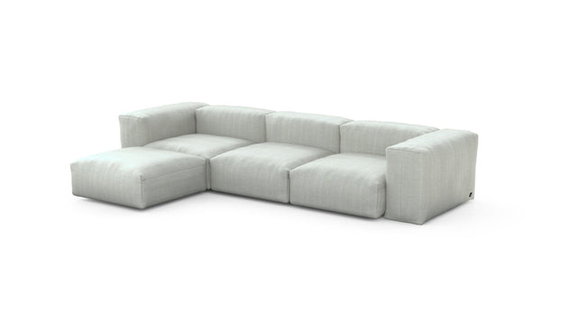 Preset four module chaise sofa - herringbone - light grey - 314cm x 199cm