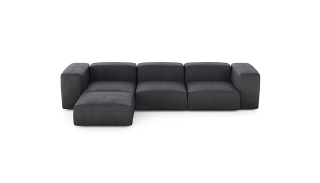 Preset four module chaise sofa - leather - dark grey - 314cm x 199cm