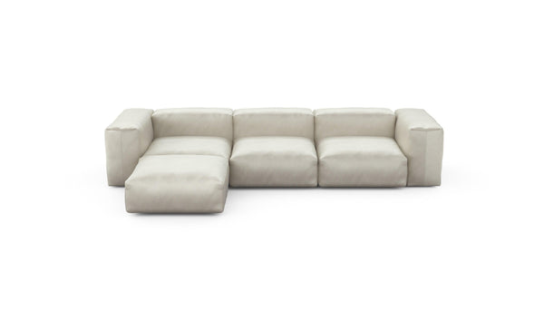 Preset four module chaise sofa - velvet - creme - 314cm x 199cm