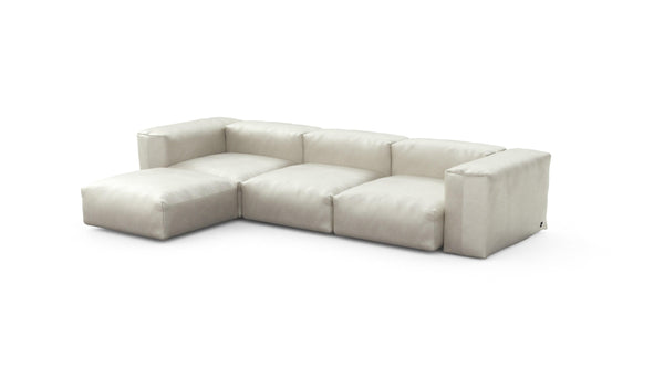 Preset four module chaise sofa - velvet - creme - 314cm x 199cm