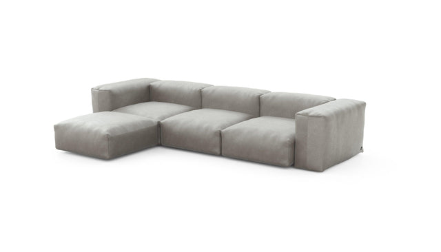 Preset four module chaise sofa - velvet - light grey - 314cm x 199cm