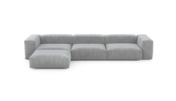 Preset four module chaise sofa - cord velours - light grey - 377cm x 199cm