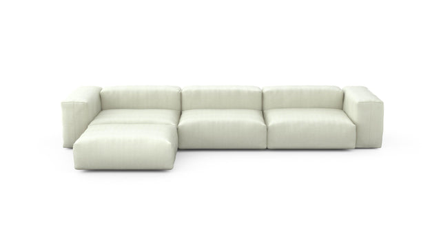 Preset four module chaise sofa - herringbone - beige - 377cm x 199cm