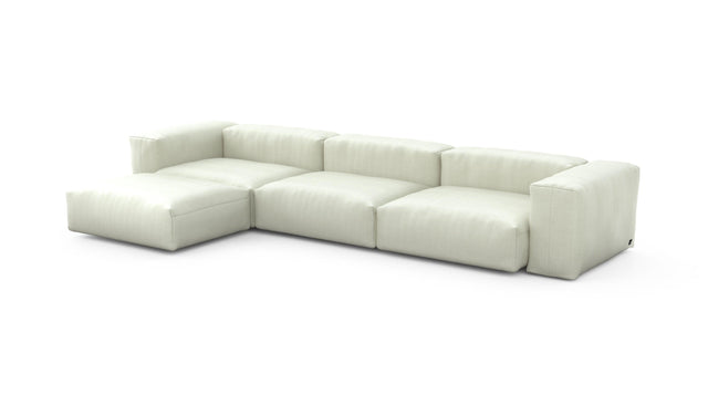 Preset four module chaise sofa - herringbone - beige - 377cm x 199cm