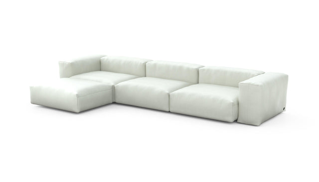 Preset four module chaise sofa - herringbone - creme - 377cm x 199cm