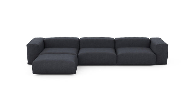 Preset four module chaise sofa - herringbone - dark grey - 377cm x 199cm