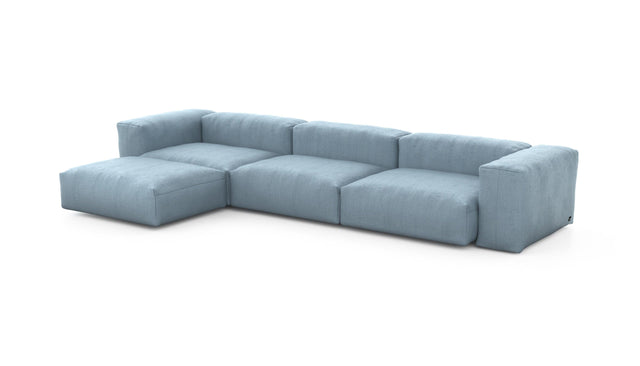 Preset four module chaise sofa - herringbone - light blue - 377cm x 199cm