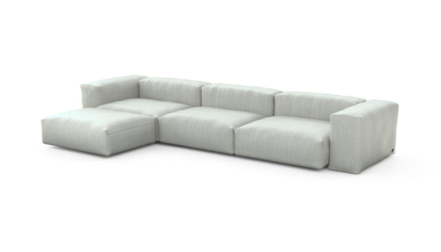 Preset four module chaise sofa - herringbone - light grey - 377cm x 199cm