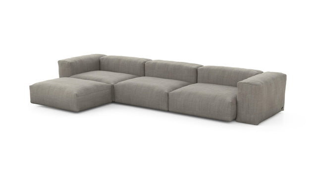 Preset four module chaise sofa - pique - stone - 377cm x 199cm