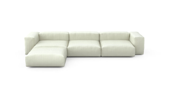 Preset four module chaise sofa - herringbone - beige - 377cm x 241cm