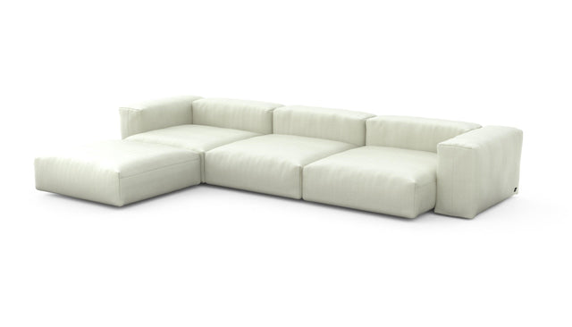 Preset four module chaise sofa - herringbone - beige - 377cm x 241cm