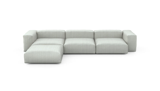 Preset four module chaise sofa - herringbone - light grey - 377cm x 241cm