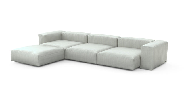 Preset four module chaise sofa - herringbone - light grey - 377cm x 241cm