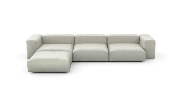 Preset four module chaise sofa - herringbone - stone - 377cm x 241cm