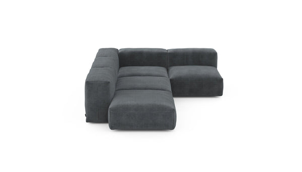 Preset four module corner sofa - cord velours - dark grey - 199cm x 283cm