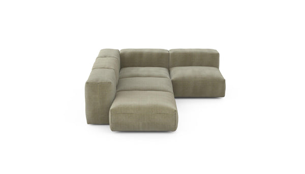 Preset four module corner sofa - cord velours - khaki - 199cm x 283cm